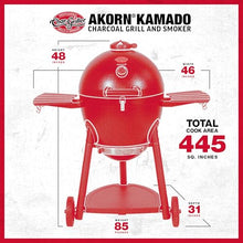 Char-Griller AKORN 20-Inch Kamado Charcoal Grill and Smoker, Triple-Wall Insulated Steel with Cast Iron Grates, Warming Rack and EasyDump Ash Pan, 445 Sq. In. Cooking Area, Graphite