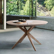 Armen Living LCOADIWDLT Oasis Outdoor Light Eucalyptus Wood and Concrete Round Dining Table, Teak/Gray