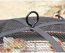 SLGGPJBU Outdoor Fire Pit Large Bonfire Wood Burning Patio & Backyard Firepit for Outside with Round Spark Screen, Fireplace Poker and Metal Grate