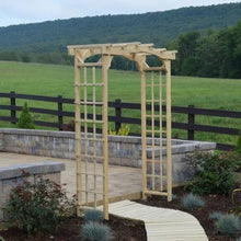 Keystone Amish Co. Newport Pressure Treated Pine Arbor, 3-Foot, Cedar Stain