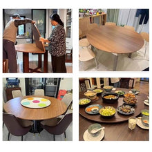 ZGLINMZ Large Round Folding Table Top Extender - 4-Fold Space-Saving Wooden Dining Table for Home, Restaurants & Hotels - Easy Assembly, 200cm/79in, White