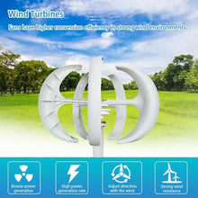 CLPYING 16000W Wind Turbine Generator 12V 24V 48V Vertical Axis Wind Turbines Generator Kit with 5 Blade DC Wind Turbine Kit for Home Chalet Solar Wind System(White,48V)