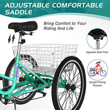 LILYPELLE Adult Folding Tricycle 7 Speed 26 inch Light Green