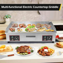 XQZMZSCP Commercial Electric Griddle Hot Cooking Plate, Commercial Stainless Steel Adjustable Countertop Hot Plate BBQ Grill, 220-240V 4400W Efficient (820)