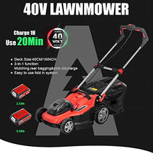 40V Lithium-Ion Electric Lawn Mowers Cordless Walk-Behind Lawn Mowers Electric Lawn Mowers with Bagging Machines, 7 Adjustable Cutting Heights