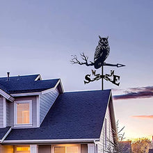 Weather Vane Owl Shape Roof Mount Weathervane Wind Direction Indicator Weathercock Wind Vane Measuring Tools Stainless Steel with Mounting Bracket