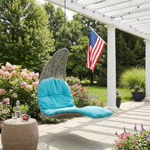 Outdoor Escape Blue Patio Chair with All-Weather Frame, Comfortable Cushioned Seating, Contemporary Design for Garden Deck Backyard Outdoor Living