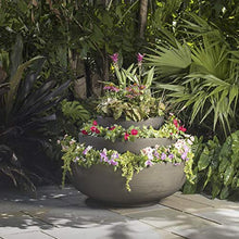Crescent Garden Extra Large Outdoor Planter Bowl with Drain Hole for Water Gardens, Fountain, Landscaping - 40" W x 15" H (Caviar Black)
