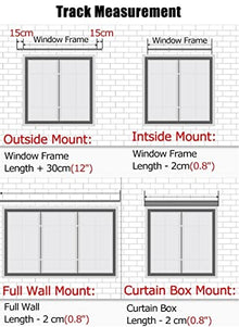 ZAQYCM Outdoor Gazebo Patio Door Sliding Curtain Track System, 1m 2m 3m 4m 5m 6m 8m 10m 15m Curtain Rails and Fittings for Front Door/Heavy Curtains/Bay Window (Color : Wall Mount, Size : 8m/26ft)