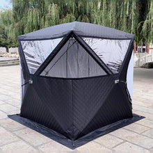 VUNHEX Portable Home Sauna Tent for 3-5 People, 3-Layer Insulated Outdoor Sauna Tent with Smoke Vent & Chimney Flap, Heavy Duty 210d Oxford Fabric for Outdoor Camping & Snow Fish-Ing(D)