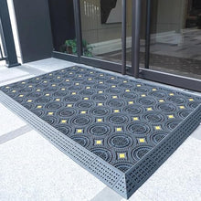 GTPBAO Exterior Patchwork Mat with Circle Brush, Grey Non-Slip Door Mats for Stairs Doorway, Wide 60cm 75cm 90cm 105cm 120cm 150cm(150x300cm/59x118.1in)