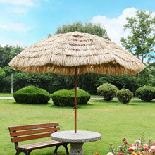 1.5m, 1.8m, 2.4m, Folding Beach Umbrella, Portable Tropical Straw Shade, Adjustable Heightm, Patio Garden Beach Pool Backyard(2.4m/7.8ft)