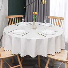 Round Tablecloth, Waterproof & Stain Resistant Table Cloth, Heavy Duty Wrinkle Free Round Table Cloth, Dining Table Cover Cloth, Round Patio Table Cover, for Outdoor Picnic, Kitchen (O 126in)