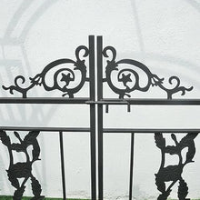 MELPHI Metal Garden Arbor, Garden Arch with Gate, Planter Boxes for Climbing Vines, Ceremony, Weddings, Party, Garden, Backyard, Lawn (Size : 219cm)