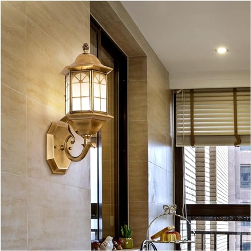 Outdoor Copper Wall Lamp Balcony Outdoor Wall Lamp Outdoor Lamp Garden Lamp Villa Living Room Wall Lamp,Wall Mount Light,