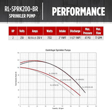 Red Lion RL-SPRK200-BR Sprinkler/Irrigation Pump, 230V, 76 GPM, 2 HP