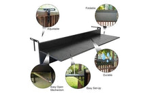 Balcony Bar Table for Railings, Outdoor Folding Deck Rail Table for Patio, Balcony Hanging Desk for Many Railings Compatible, Wooden Bar Serving Table for Porch (Walnut, XL: 47.3 x 11.8 inches)