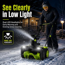 Walk-Behind Snow Blower, 40V Snow Clearing Machine for Driveways 4Batt