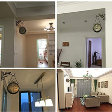EHVYBDX Outdoor Garden Wall Clock, Double Sided Station Wall Mounted Clock Antique-Look Bracket Garden Clock Waterproof Clock Indoor Outdoor Decoration