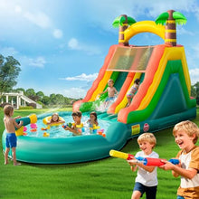 HESMAX 23FT Inflatable Water Slide with Splash Pool, Thickened Commercial PVC, Powerful Blower Included, Easy Setup Outdoor Summer Water Play Slide for Kids Adults Backyard Garden Party-Coconut Tree