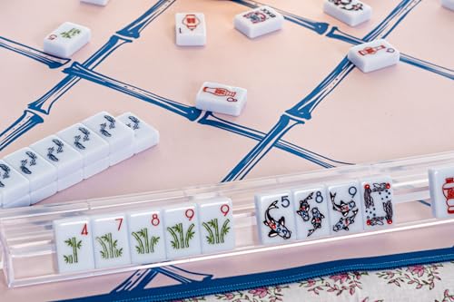 Southern Sparrow Chinoiserie Mahjong Tiles 160 Handpainted Breezy Blue