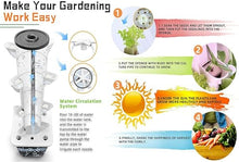 BTURYT Indoor Hydroponic Growing Tower Growing Vertical Growing Tower 6 Layers 18 Plant Sites with Pump and Mobile Water Tank Adapter