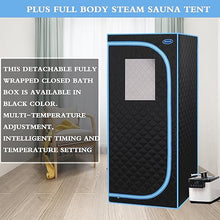Kaimei Large Portable Steam Sauna Tent | Full Body Relax & Detox | Easy Assembly | Home Spa with Stainless Steel Frame & Remote | Black