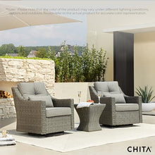 CHITA Patio Wicker Chair, 360° Rocking Swivel Outdoor Rattan Chair