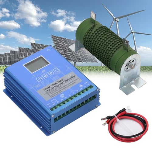 Renewable Energy Controller Universal Wind Solar Hybrid Charge Controller 12V/24V/48V MPPT Boost Charge Regulator with LCD Display and Free Dump Load