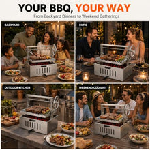 Santa Maria Grill, Adjustable V-Grate, Hand Crank, Charcoal BBQ