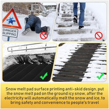 iumLeap Snow Melting Pads, Anti-Slip Outdoor Mat, Herringbone Design, Prevents Ice Formation, Melts 2 Inches of Snow per Hour, 3Pcs/10 * 48In (25.4 * 121.9cm)