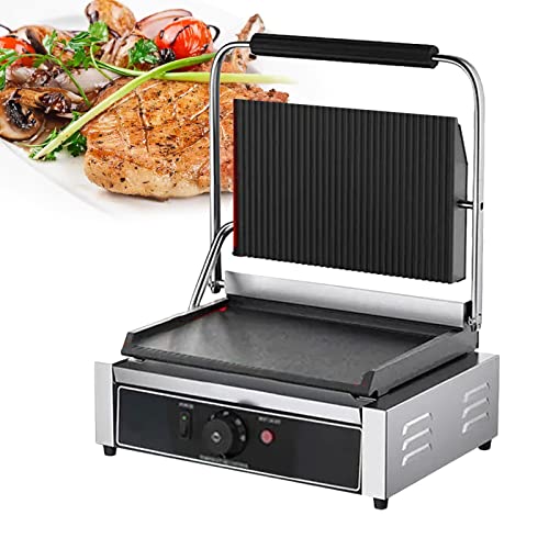 Electric Countertop Griddle Grill Stainless Steel Flat Griddle Hotplate Bbq Kitchen Grill Adjustable Temp Control Restaurant Grill for Camping Outdoor Tailgating Kitchen Home Barbecue,812e