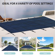FammyLoft Inground Pool Safety Cover Fits 14x30ft Pools, Winter Pool Covers for Inground Pools, Swimming Pool Cover with Hardware Kit Included, Triple Stitched Mesh, Blue