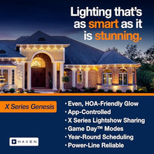 Haven Lighting X Series Genesis Roofline Kit - Permanent Outdoor House Lights - Smart App Control - HOA Friendly - Premium Plug and Play Under Roof Installation - Non-Track White, 300ft