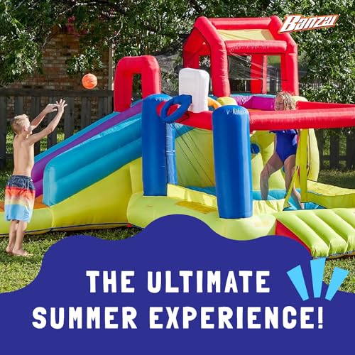 BANZAI Climb ’N’ Bounce House with Slides & Blower Multi