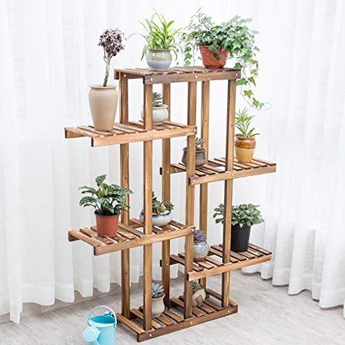 MIIKHI Plant Stand Flower Stands Wooden Plant Flower Display Stand Wood Pot Shelf Rack Outdoor Indoor Landing Multi-Layer Pots Holder