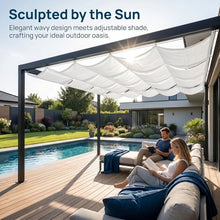 FENGZEQUAN U-Shaped Sunshade Net Replacement Pergola Awning Outdoor Canopy pergola roof Hang Down u Shape Wave Awning,for Outdoor Patio Porch Garage Deck Backyard Awning(W1.6*L11m/W5.24*L36.08ft)