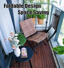 KPHYMOD 3 Piece Folding Outdoor Chairs and Table Set, Patio Furniture Fire Pit Lounge Chairs for Yard, Garden, Patio