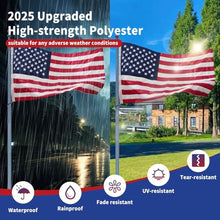 EMBROID Giant American flag for outside 20x38 Ft Embroidered Brass Grommets