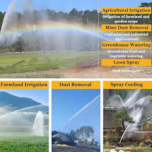 THYXGS Agricultural Irrigation Nozzle, 360° Rotating Nozzle, 1.5" Farm Impulse Sprinkler with 6 Replacement Nozzle, Large Area Watering Spray, for Agricultural Irrigation, Industrial Dust Removal