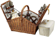 qiuqiu Rattan Picnic Basket, Fruit Basket Storage,Portable Wicker Shopping Basket, Picnic Blue Belt Cover, Gift Basket, 46 * 31 * H20CM