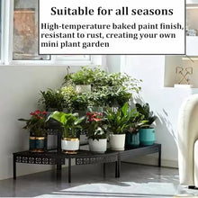 Laohucai 3 Tier Plant Stand Flower Pot Rack Garden Display Shelf Flower Pot Holder Storage Rack Heavy Duty Display Planters Organizer Indoor Outdoor for Patio Garden Balcony Patio Yard(Black)