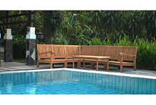 TeakStation Napa 8 Piece Teak Sectional Lounge Sofa Set - 2 Lounge Arm Chair (Left & Right), 4 Armless Chair, 1 Corner Piece & 1 Coffee Table - Furniture only #TSSSSNP