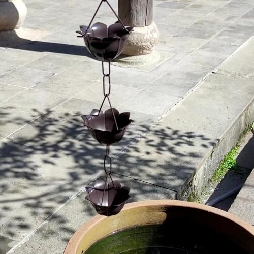YUSIWOAL Aluminium Rain Catching Chain Garden Decorative Rain Bell Patio Gutter Downspout Alternative(300cm/10ft)