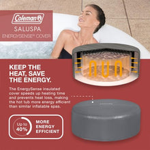 Bestway Coleman Miami AirJet Inflatable Hot Tub Black with EnergySense Cover, Spa Seats & Padded Headrest Pillows