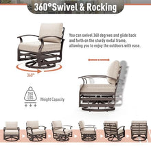Kurapika Aluminum Patio Furniture Set 10-Seat Modern Metal Outdoor Conversation Set with Propane Fire Pit Table, Swivel Rocking Chairs, Sectional Sofa Sand