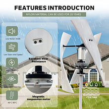 AISINILALAO 9000W 12V-220V Powerful Dynamo Free Energy with MPPT Controller Homeuse Low Speed Windmill Vertical Axis Wind Turbine for Outdoor Garden(White),12v