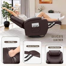 UOPYNE Brown Electric Power Lay Flat Recliner Chair, Infinite Position Overstuffed Wide Lift Reclining Sofa with Massage and Heat, Comfortable Living Room Lounge Seat for Seniors