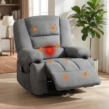 Garvee Oversized Recliner Chair,Extra Wide 360° Swivel Rocker Massage Heat