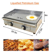 EQCOTWEA Commercial Countertop Griddle 2800Pa LPG Gas Grill Griddle